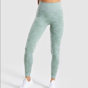 Gymshark Camo Seamless Leggings Sage Green